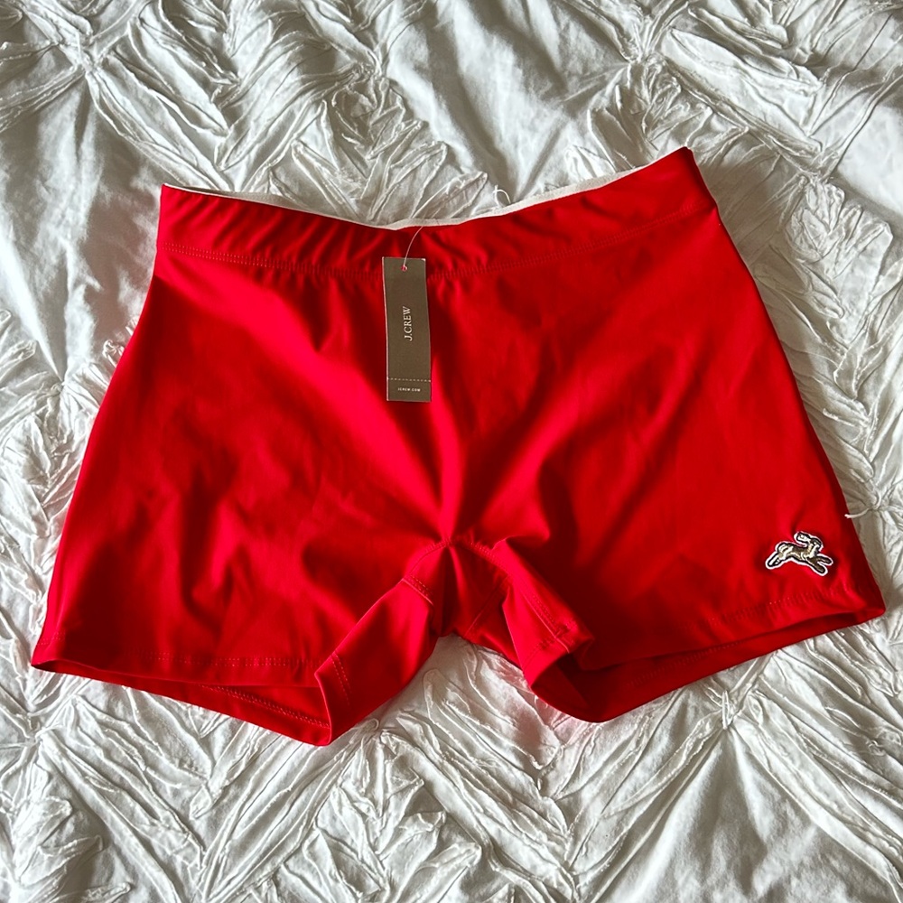 NWT J CREW X TRACKSMITH RED SHORTS SIZE MEDIUM